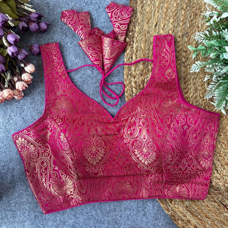 Tew Bollywood Pure Banarasi Silk With Golden Zari Blouse